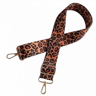 Popruh s karabinami 105cm leopard zlaté kování