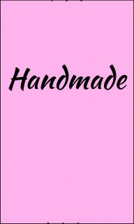 Saténová etiketa HANDMADE růžová 5x3cm