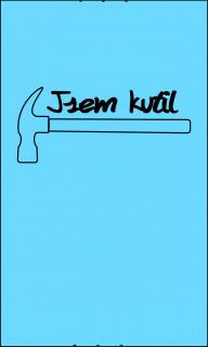 Saténová etiketa JSEM KUTIL modrá 5x3cm