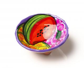 Mexická miska - ručně malovaná - fialová