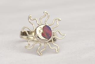 Prsten stříbrný  Eclipse  - fialový opál