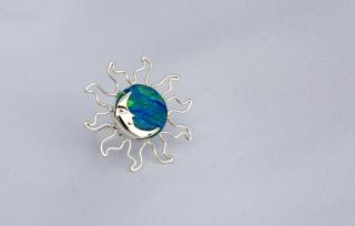 Prsten stříbrný  Eclipse  - tyrkysový opál
