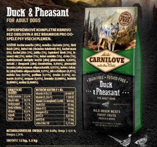 Carnilove Dog Duck & Pheasant for Adult 1,5kg