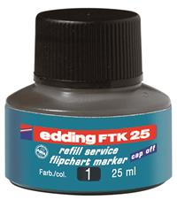 Náhradní inkoust edding FTK25 (25 ml) na flipcharty, kapilární - ČERNÝ