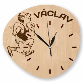 Dřevěné nástěnné hodiny - Běžec