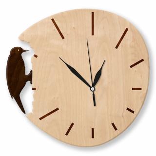 Dřevěné nástěnné hodiny - Datel
