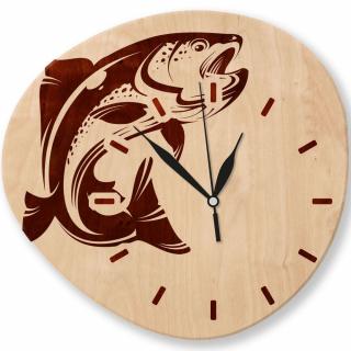 Dřevěné nástěnné hodiny - Ryba