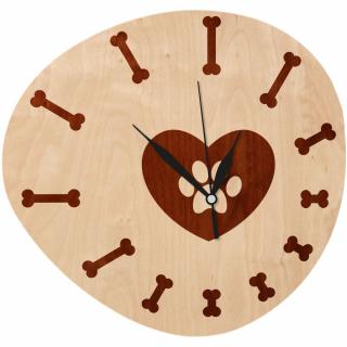 Dřevěné nástěnné hodiny - Tlapka