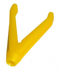 DAEMONS rohatinka přední plastová "V" žlutá otvor 5mm