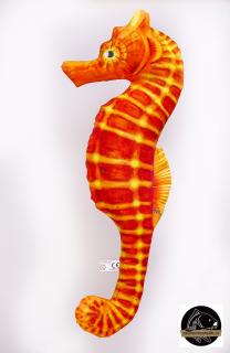 GABY plyšová ryba - oranžový mořský koník, hračka a  polštář