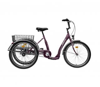 24" LIBERTY  tříkolka COMFY 3 rychlostní Barva: fialová, pneumatiky: klasické bez modifikace