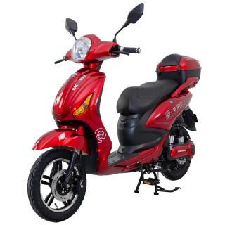 Elektrický motocykl RACCEWAY E-MOPED Barva: červená, baterie: Olověná Pb 12Ah, dojezd 20 - 40 km