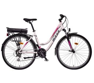 Jízdní kolo e-XR TOUR LOW BB Barva: biela-ružová, Modifikácia akumulátor nosičový: Bez modifikácie, Velikost: 18  lady
