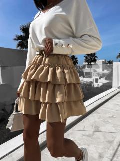 Béžová elegantní sukně ASHERI s volánky Velikost: ONESIZE
