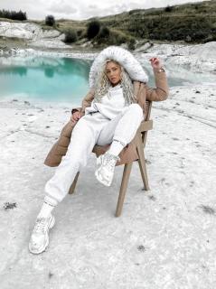 Béžová parka s kožešinou AUTHENTIC