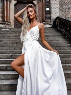 Bílé elegantní dlouhé šaty FAIRYTALE