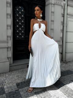 Bílé elegantní šaty SOCIOLE na zavazování Velikost: ONESIZE