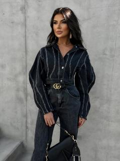 Černá krátká denim bunda SPARKYS Velikost: M/L