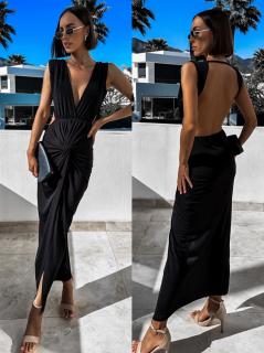 Černé elegantní šaty HUNTIW Velikost: ONESIZE