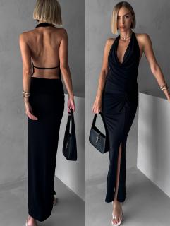 Černé elegantní šaty RHIANY s odhalenými zády Velikost: ONESIZE