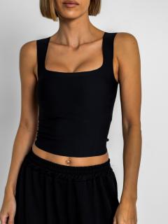 Černý basic elastický top CAMILLA s vycpávkami Velikost: ONESIZE
