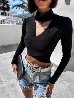 Černý crop top GAZAYN Velikost: ONESIZE