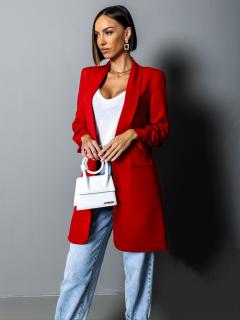 Červené elegantní sako CASTIEL otevřeného stylu Velikost: ONESIZE