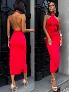 Červené elegantní šaty ADELAINE Velikost: ONESIZE