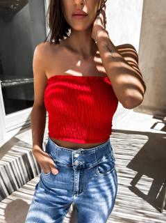 Červený elegantní crop top KEET