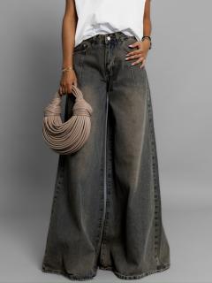 Dirty jeans široké džíny KUMQUAT v retro stylu Velikost: L