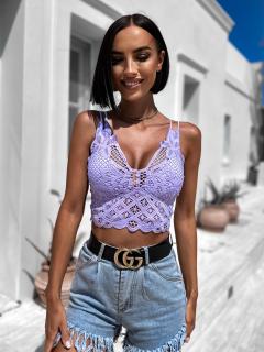 Fialový crop top DAVEN Velikost: ONESIZE