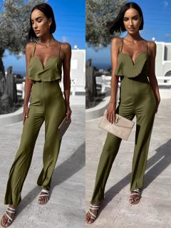 Khaki elegantní overal GIGIANE Velikost: M/L