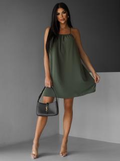 Khaki krátké volné šaty DELI Velikost: ONESIZE