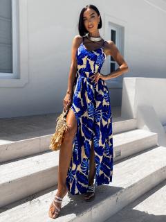 Královsky modré dlouhé elegantní šaty SANTINI Velikost: ONESIZE