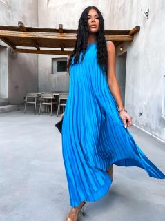 Modré dlouhé elegantní šaty WIRELESS