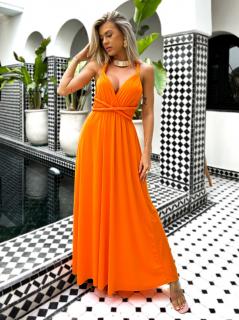 Oranžové dlouhé variabilní šaty BEATRICE s vázáním Velikost: ONESIZE