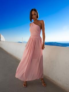 Růžové elegantní dlouhé šaty FLOAT