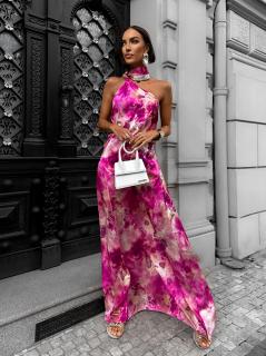Růžové elegantní šaty PAPRANY Velikost: ONESIZE