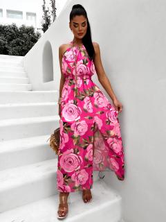 Růžové elegantní šaty TROTIS s páskem Velikost: ONESIZE