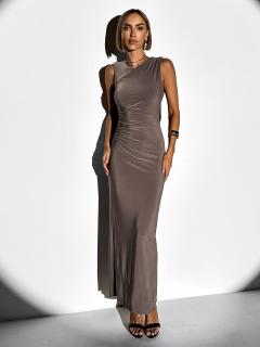 Šedohnědé elegantní dlouhé šaty ARNIA Velikost: ONESIZE