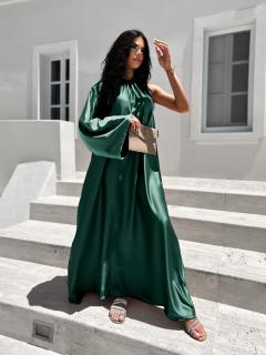 Smaragdové lesklé elegantní šaty GLADIOLUS Velikost: ONESIZE