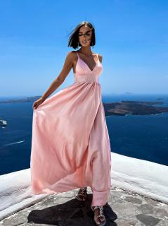 Světle růžové elegantní šaty MAKANY