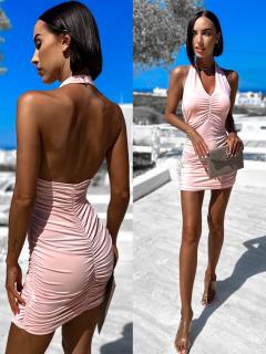 Světle růžové elegantní šaty STAINLY Velikost: ONESIZE