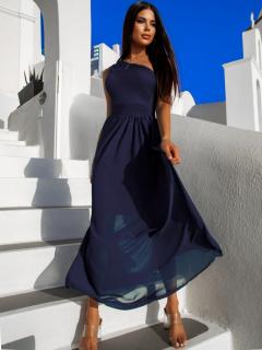 Tmavě modré elegantní dlouhé šaty FLOAT Velikost: ONESIZE