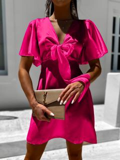 Tmavě růžové elegantní šaty RYRAME s volánky Velikost: ONESIZE