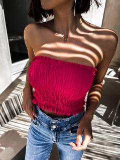 Tmavě růžový elegantní crop top KEET