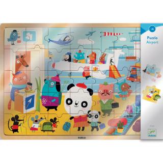 DJECO Dřevěné puzzle Letiště