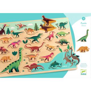 DJECO Dřevěné Puzzlo Dino