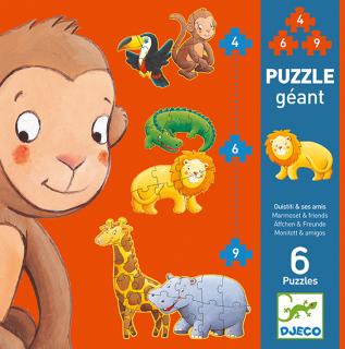 DJECO Puzzle gigant  - Kamarádi z Jungle