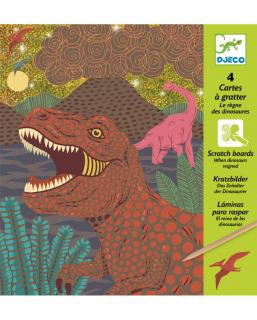 DJECO Vyškrabávací obrázky - Dinosauři